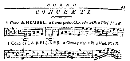 Kellner, Johann Andreas - Concerto für Horn D-Dur