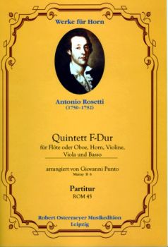 Rosetti - Quintett F-Dur für Flöte oder Oboe, Horn, Violine, Viola und Basso RWV B6