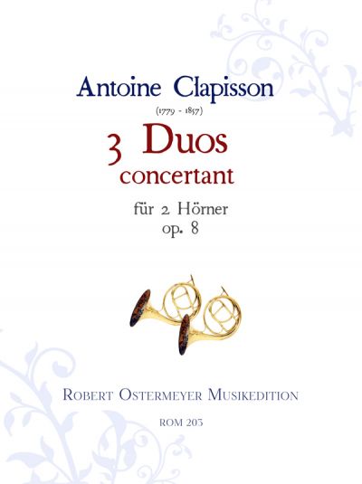 Clapisson, Antoine - 3 Duos conc. op.8 für 2 Hörner